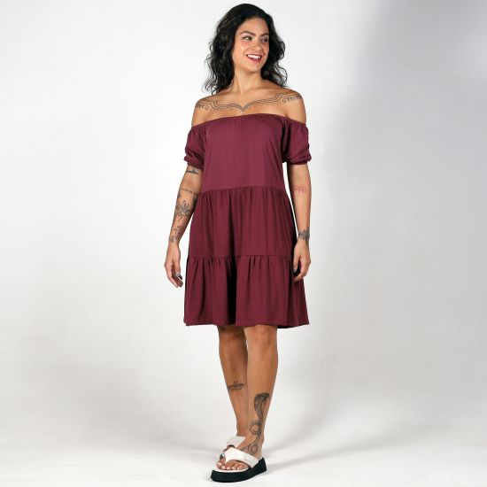 Vestido Ciganinha Vinho Deliriyou