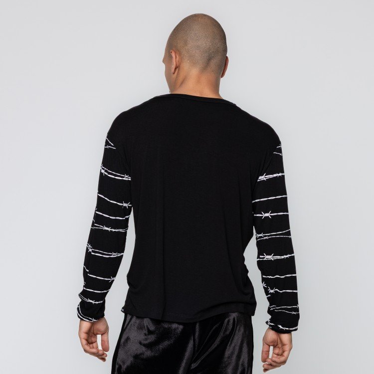 Blusa Arame Farpado Manga Longa