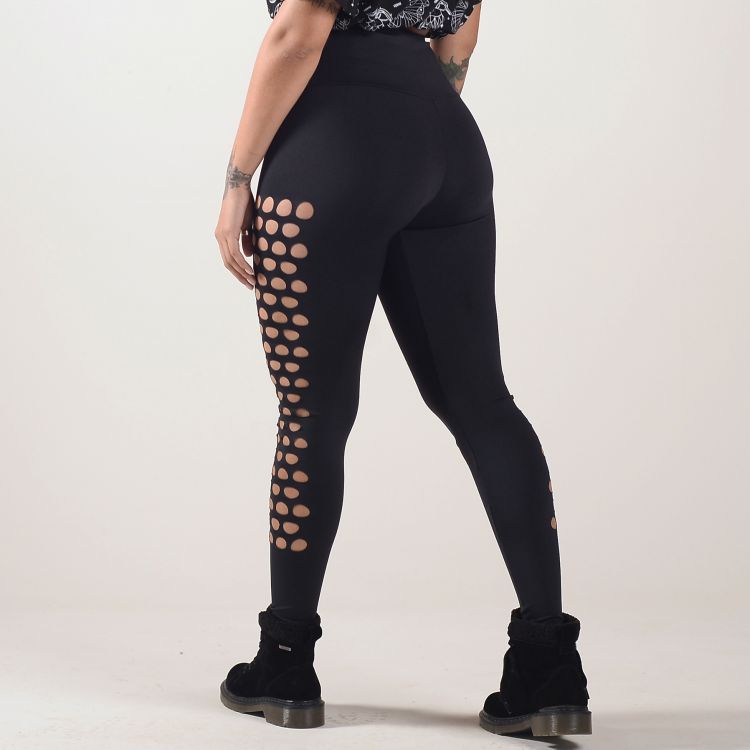 Calça Legging Gotas Recortes Laser