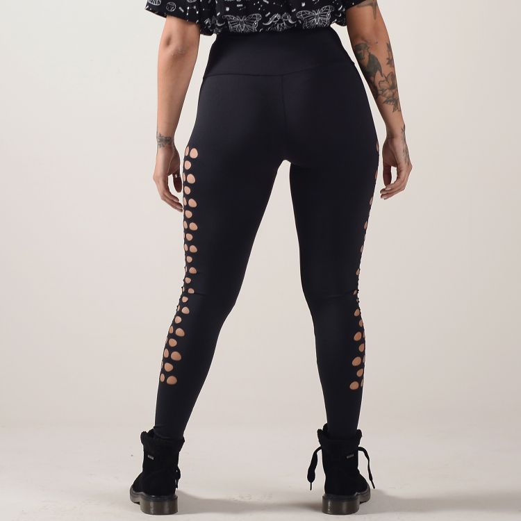Calça Legging Gotas Recortes Laser