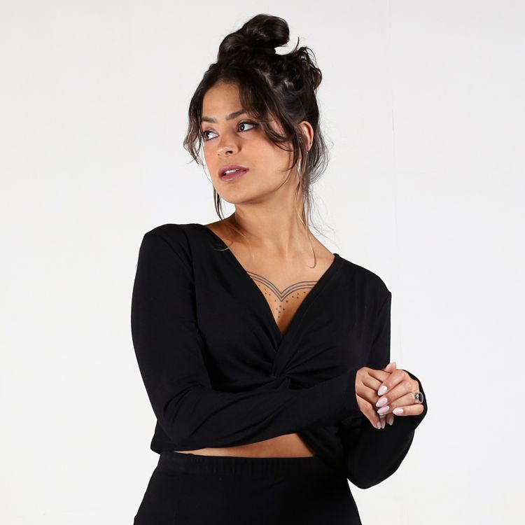 Blusa Duna Manga Longa Transpassada