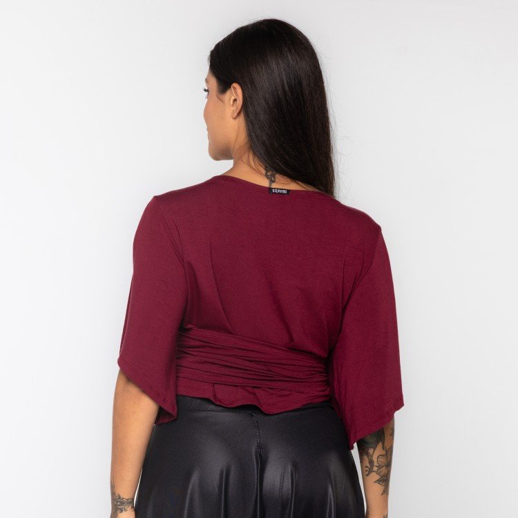 Blusa Transpassada Vinho