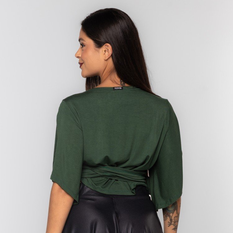 Blusa Transpassada Verde