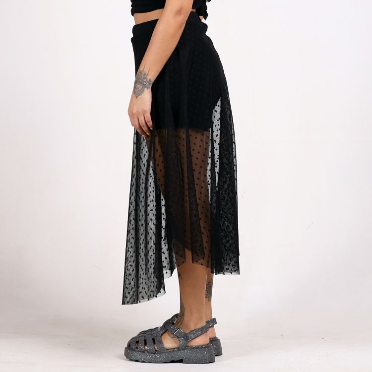 Saia Midi Tule Little Poá