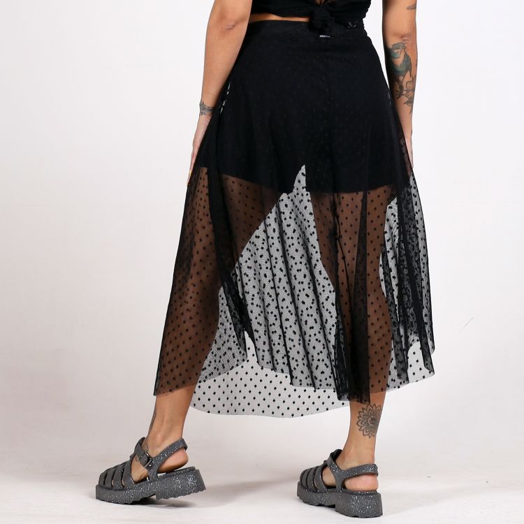 Saia Midi Tule Little Poá