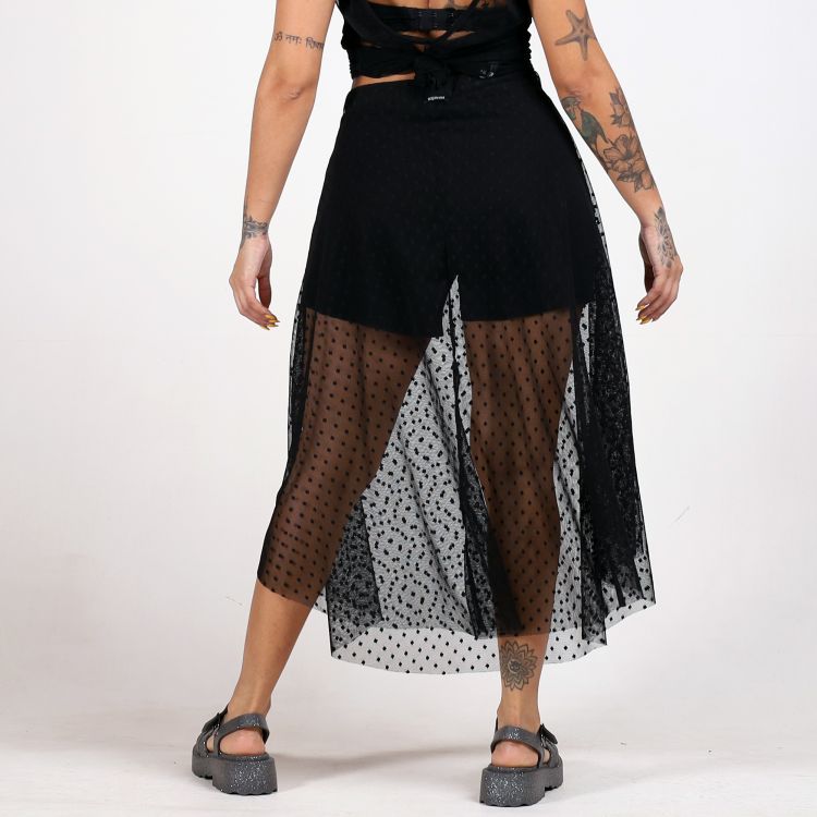 Saia Midi Tule Little Poá