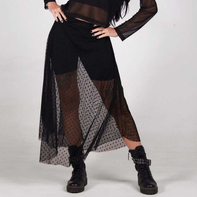 Saia Midi Tule Little Poá