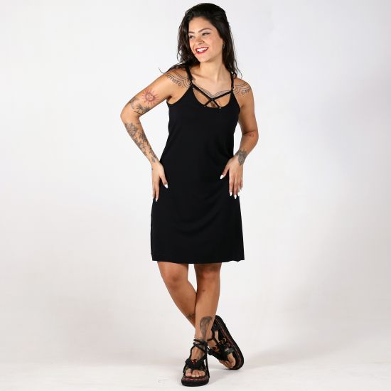 Vestido Casual Decote X Liso