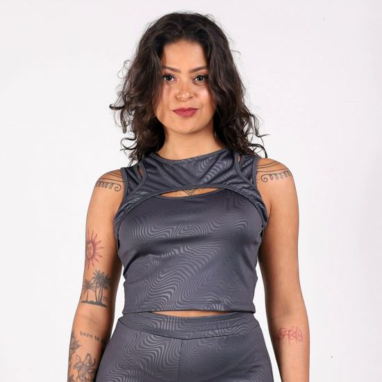Cropped Cinza Move Deliriyou