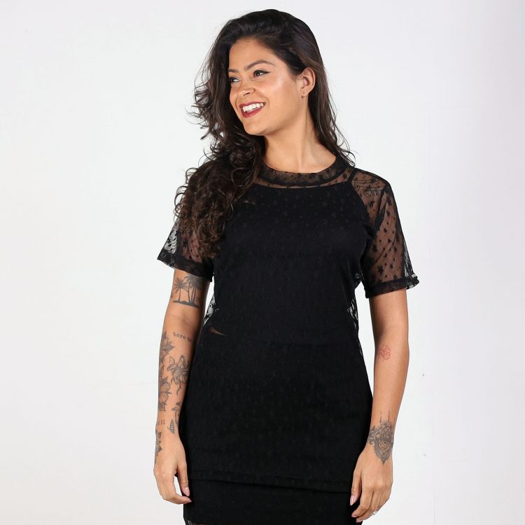 Blusa Max Tule Stars