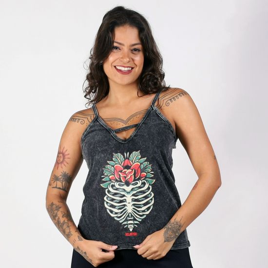 Blusa Alça Flower Spine Estonada