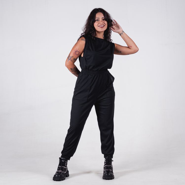 Macacão Regata Jogger Canelado Deliriyou