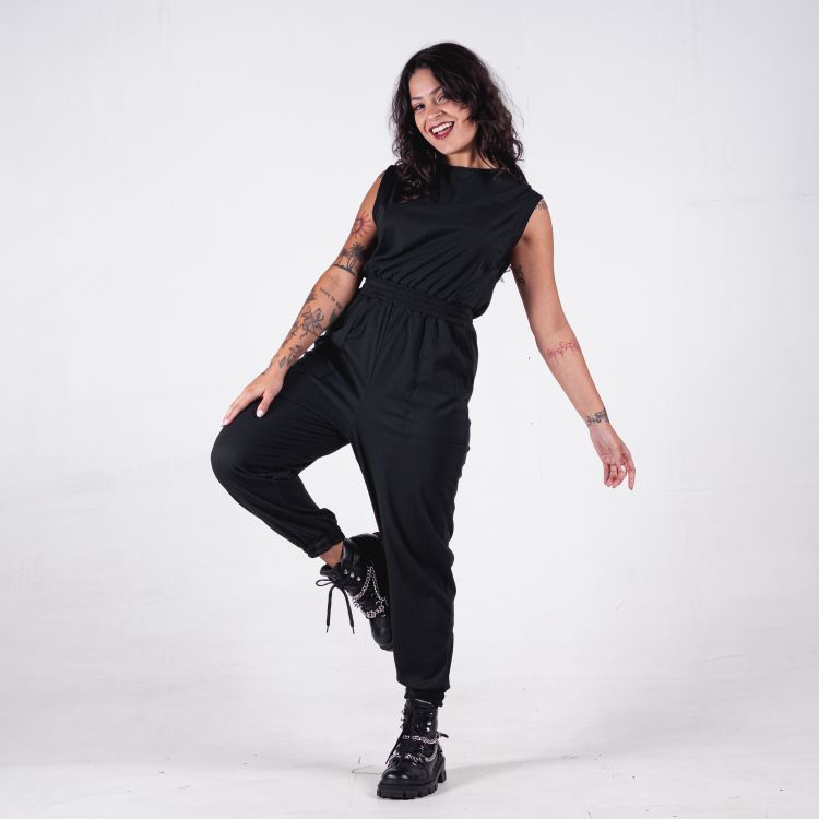 Macacão Regata Jogger Canelado Deliriyou