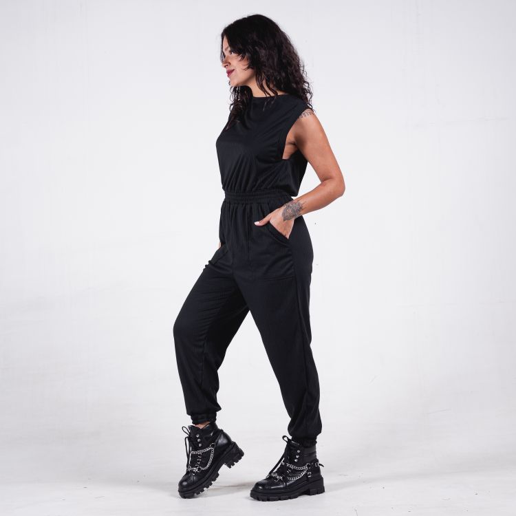 Macacão Regata Jogger Canelado Deliriyou