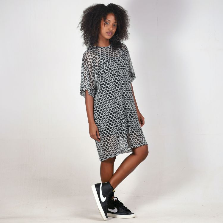 Vestido Duo Tule Geométrico