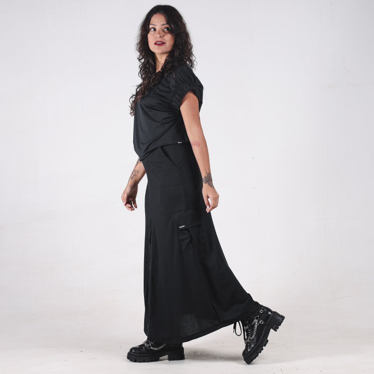 Blusa Elástico Casual Dry Fit Preto