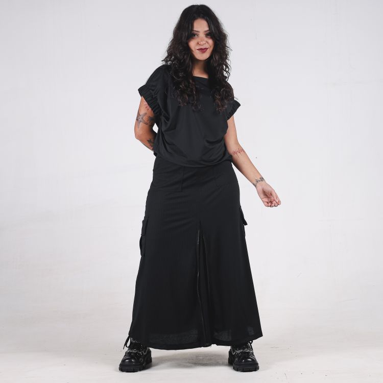 Blusa Elástico Casual Dry Fit Preto