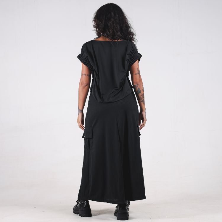 Blusa Elástico Casual Dry Fit Preto