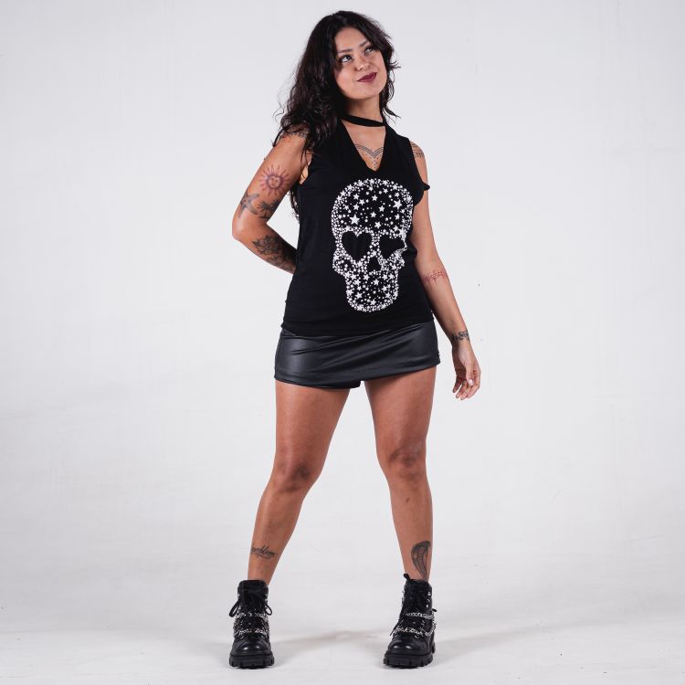 Blusa Choker Skull Star