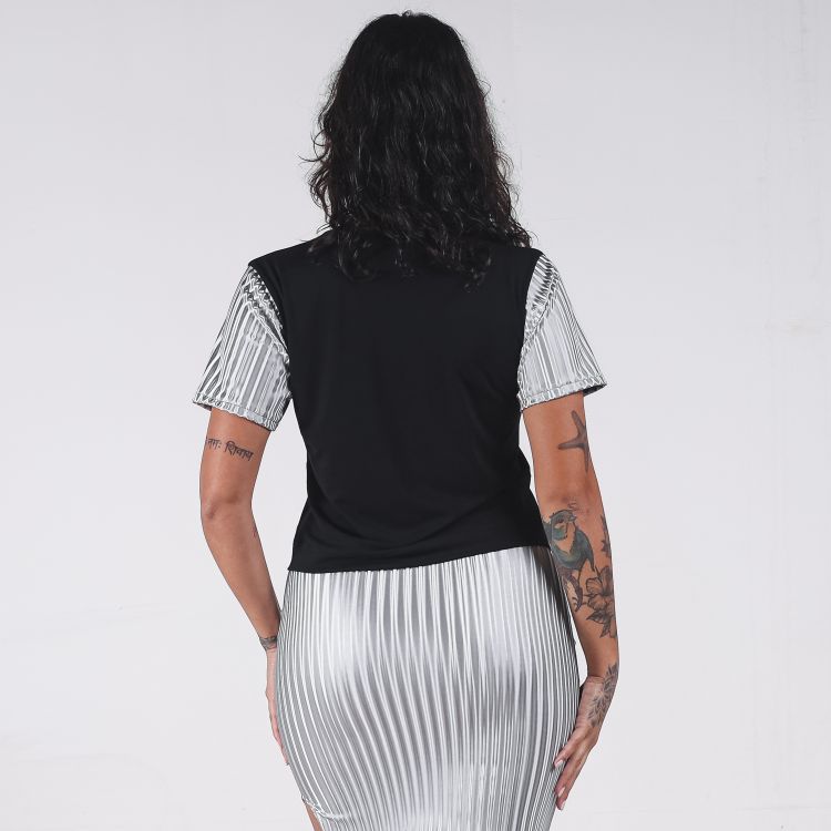 Blusa Cropped 3D Prata