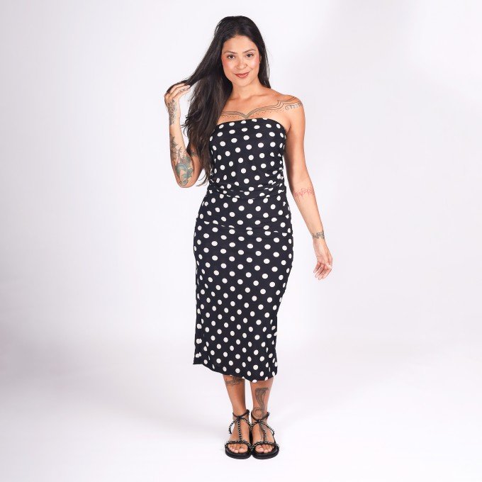 Vestido Reto Poá Deliriyou