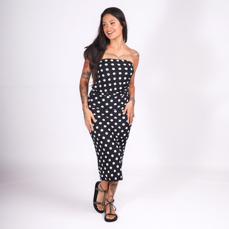 Vestido Reto Poá Deliriyou