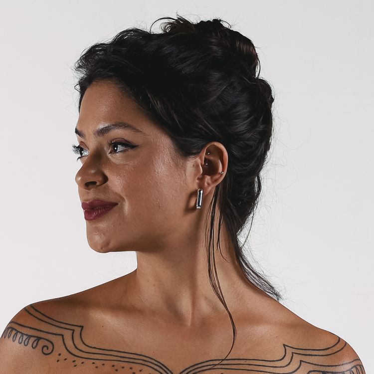 Brinco Argola Quadrada Prata