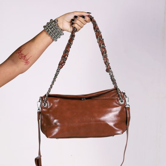 Bolsa Chain Mood Caramelo