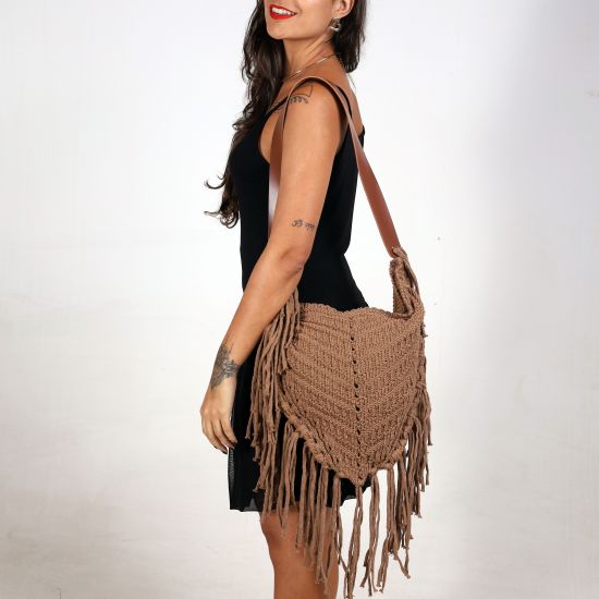 Bolsa Tri Fringe Caramelo