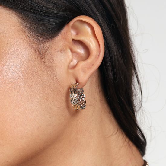 Brinco Meia Argola Chain Hoop