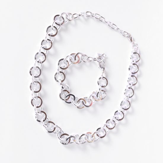 Conjunto Silver Hoop Chain
