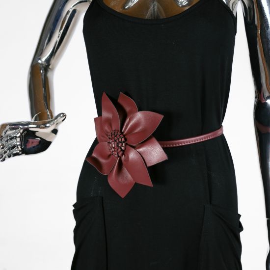 Cinto Bloom Leather Wine