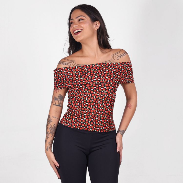 Blusa Faixa Ombro Moranguinho