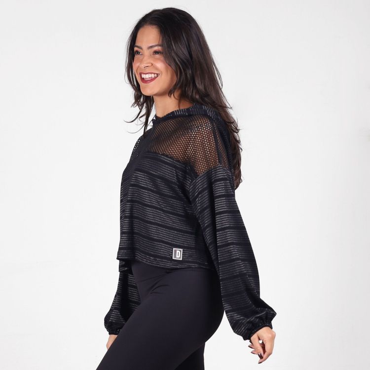 Blusa Texturada Manga Longa