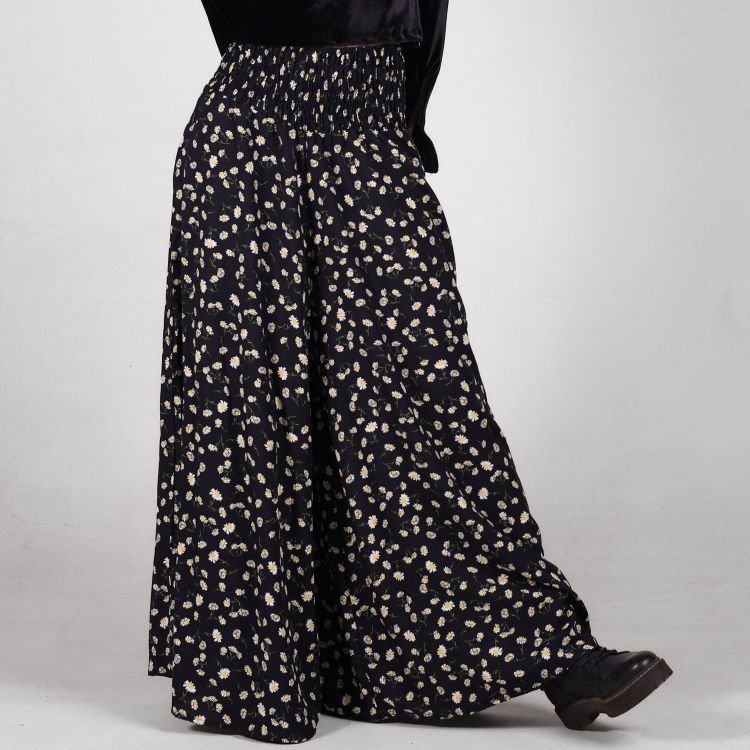 Calça Pantalona Estampa Margaridas