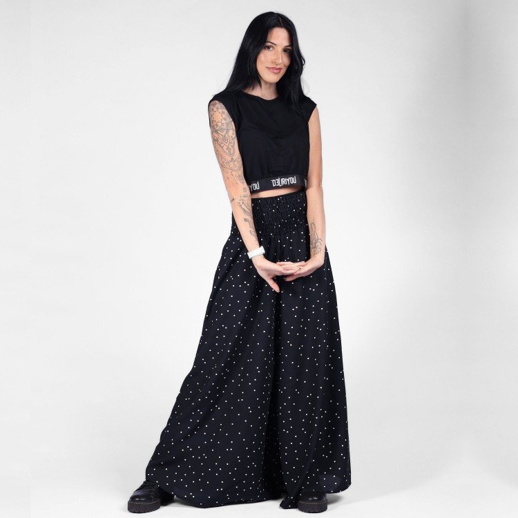 Calça Pantalona Estampa Polka Dots