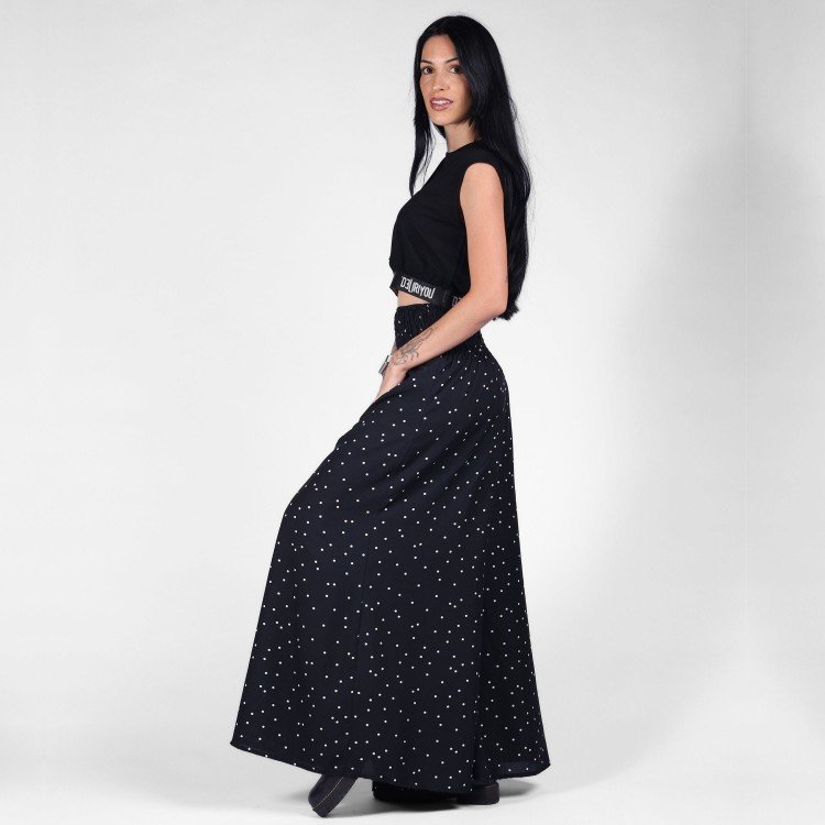 Calça Pantalona Estampa Polka Dots