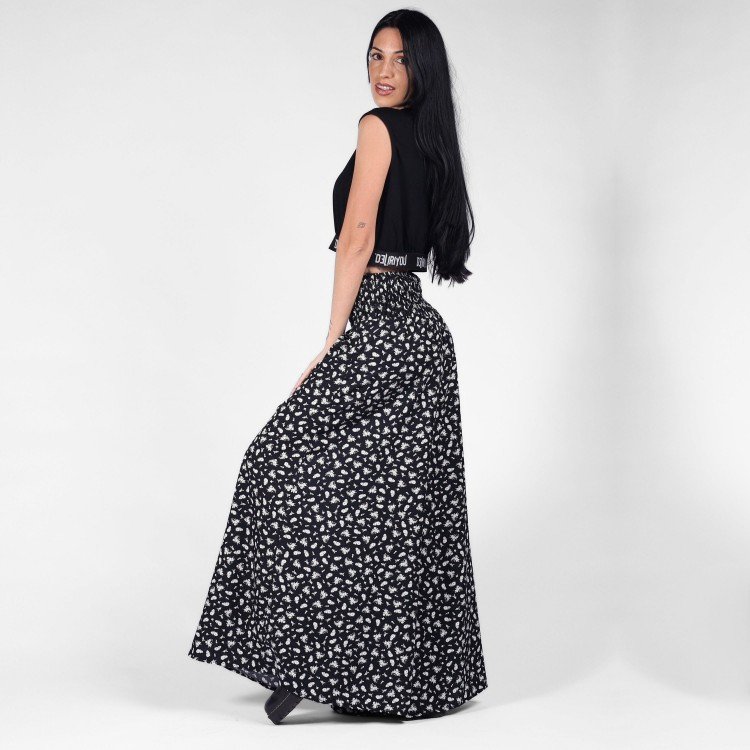 Calça Pantalona Estampa Dark Garden