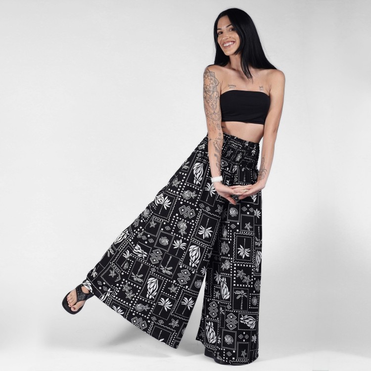 Calça Pantalona Estampa Boho Bandana