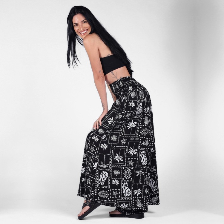 Calça Pantalona Estampa Boho Bandana