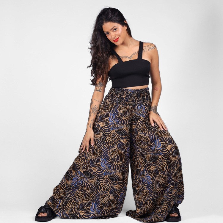 Calça Pantalona Folhagens Místicas