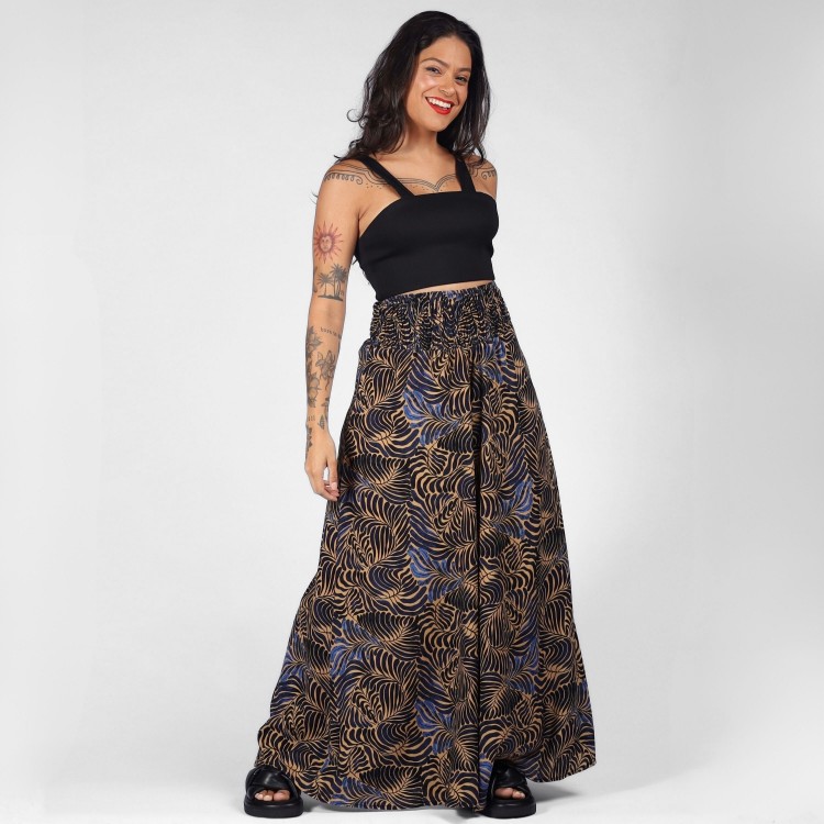 Calça Pantalona Folhagens Místicas