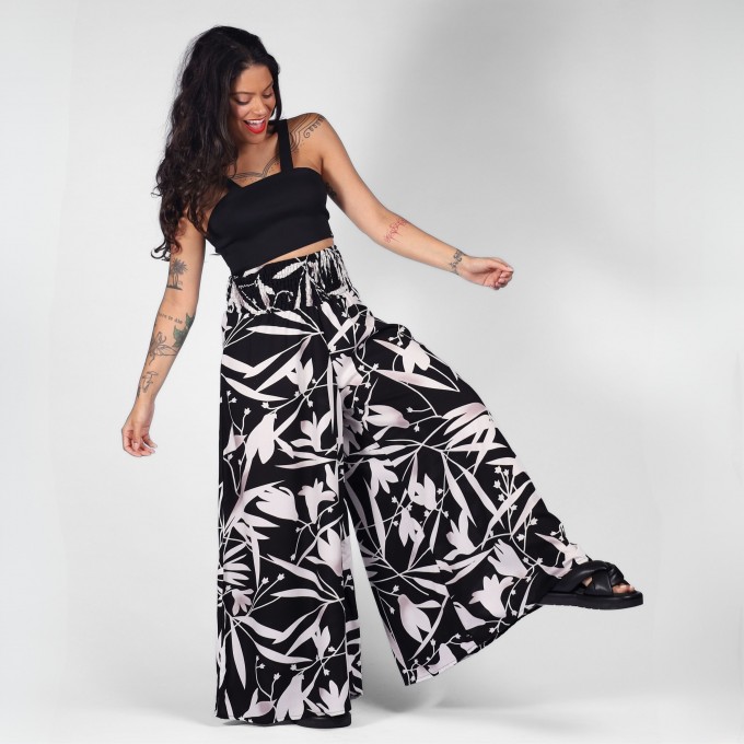 Calça Pantalona Botânica