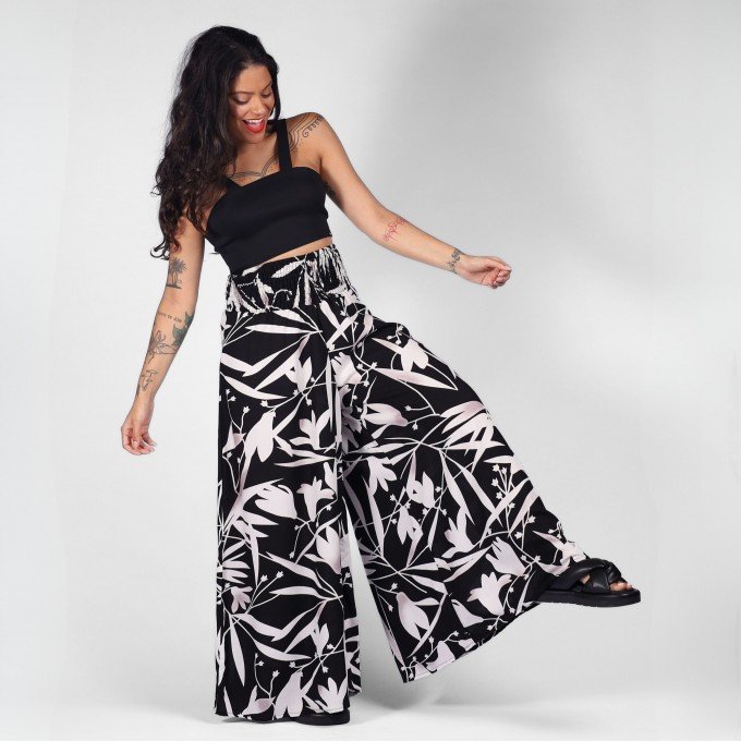 Calça Pantalona Botânica