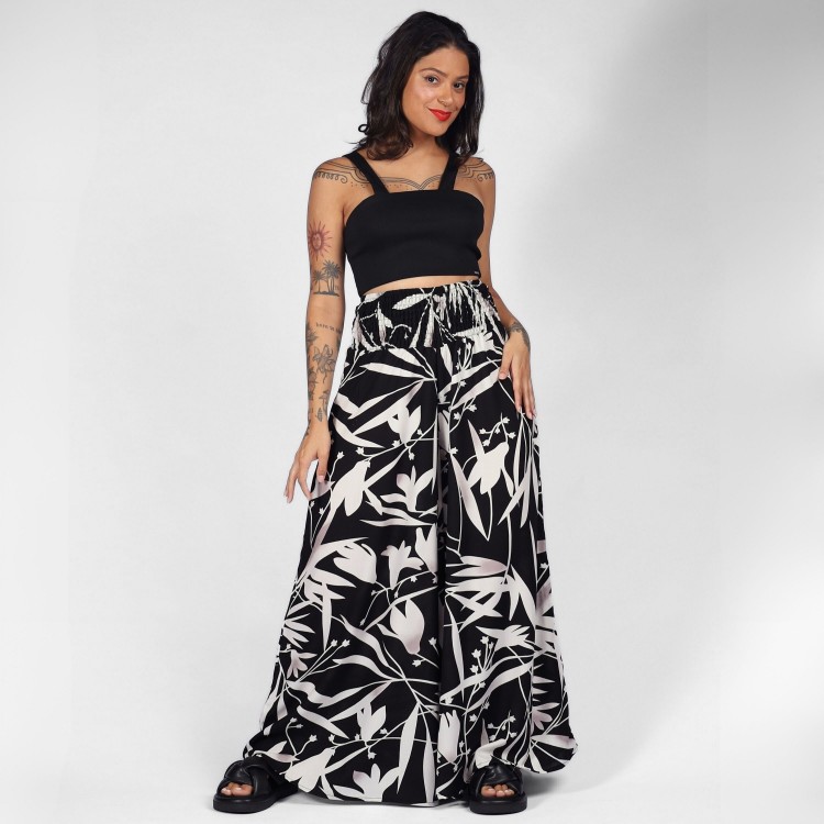 Calça Pantalona Botânica