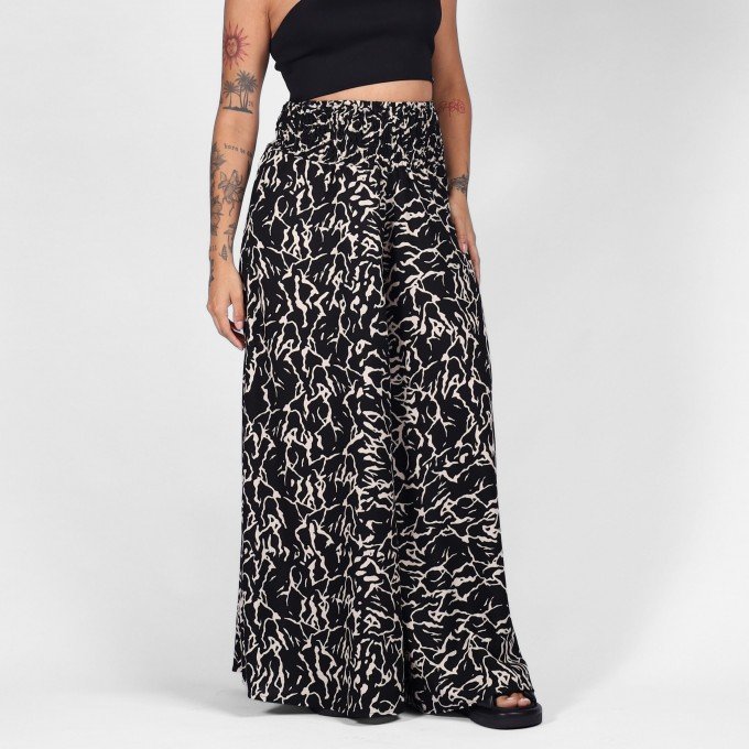 Calça Pantalona Black Abstrata