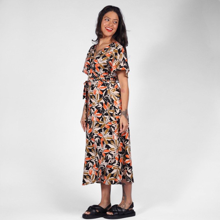 Vestido Transpassado Musa Orange