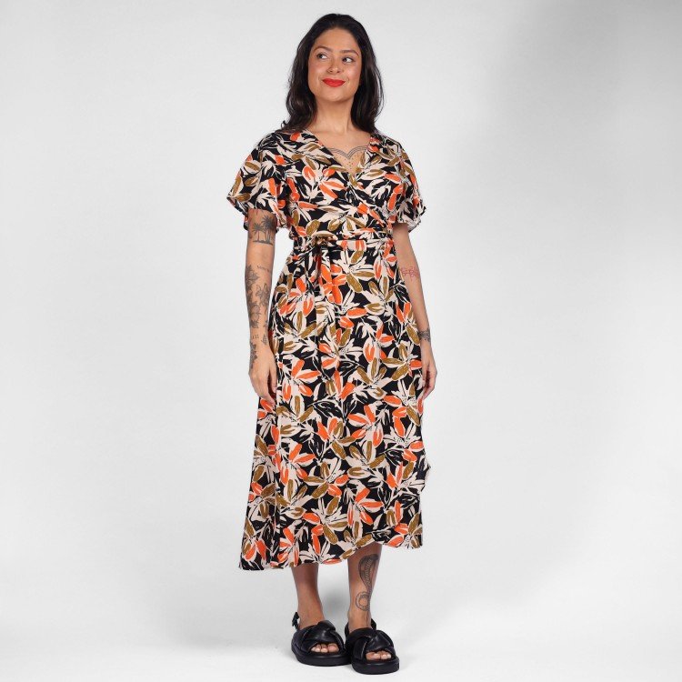 Vestido Transpassado Musa Orange