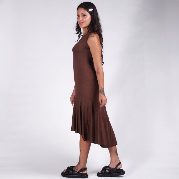 Vestido Marrom Mullet