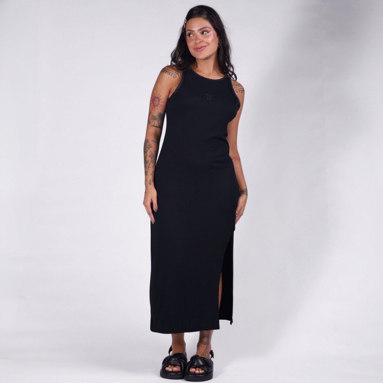 Vestido Midi Canelado Urban Fenda